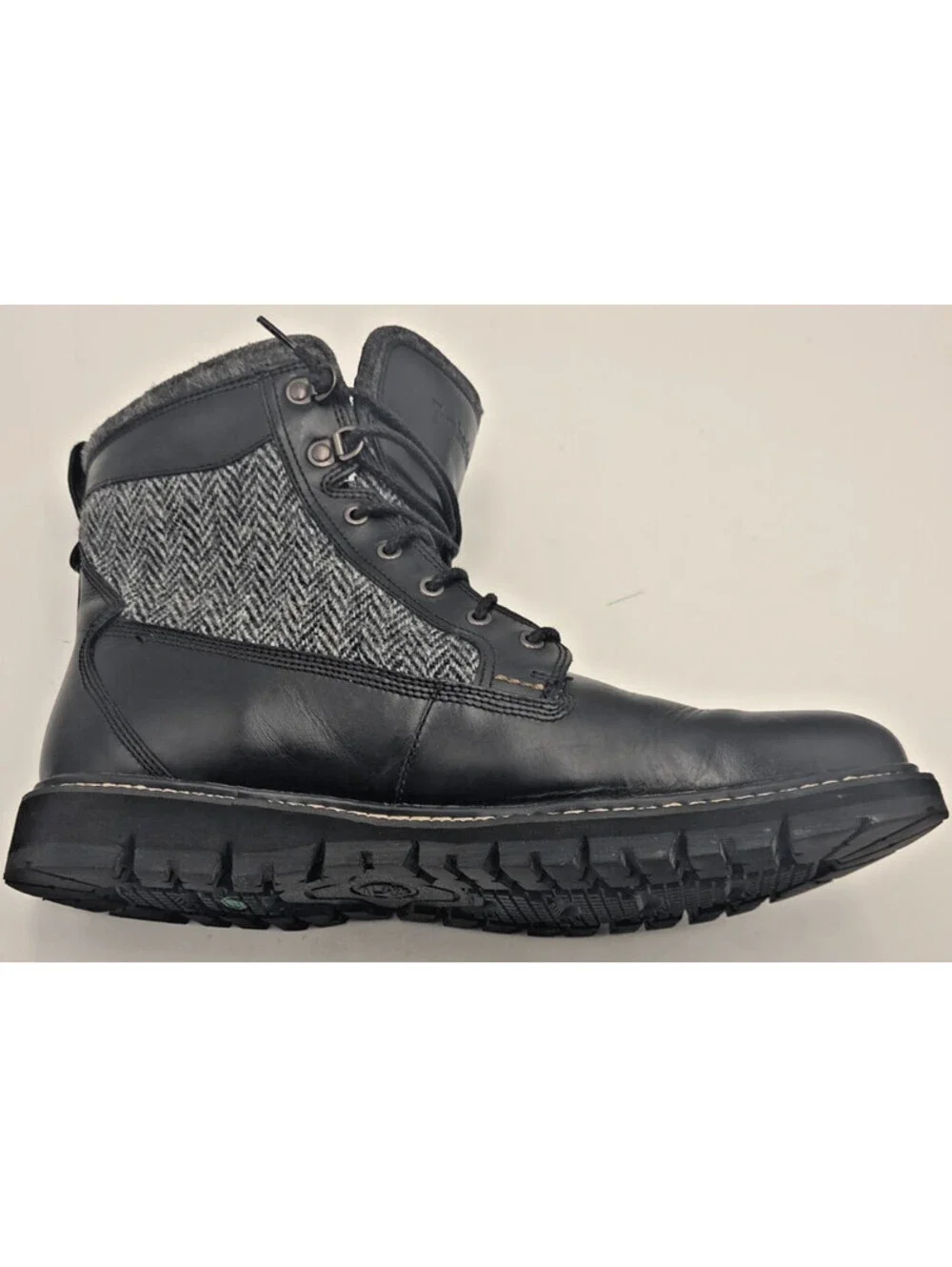 Rare Timberland Britton Hill 6-Inch Harris Tweed Combat Boots Men's 11.5 Black